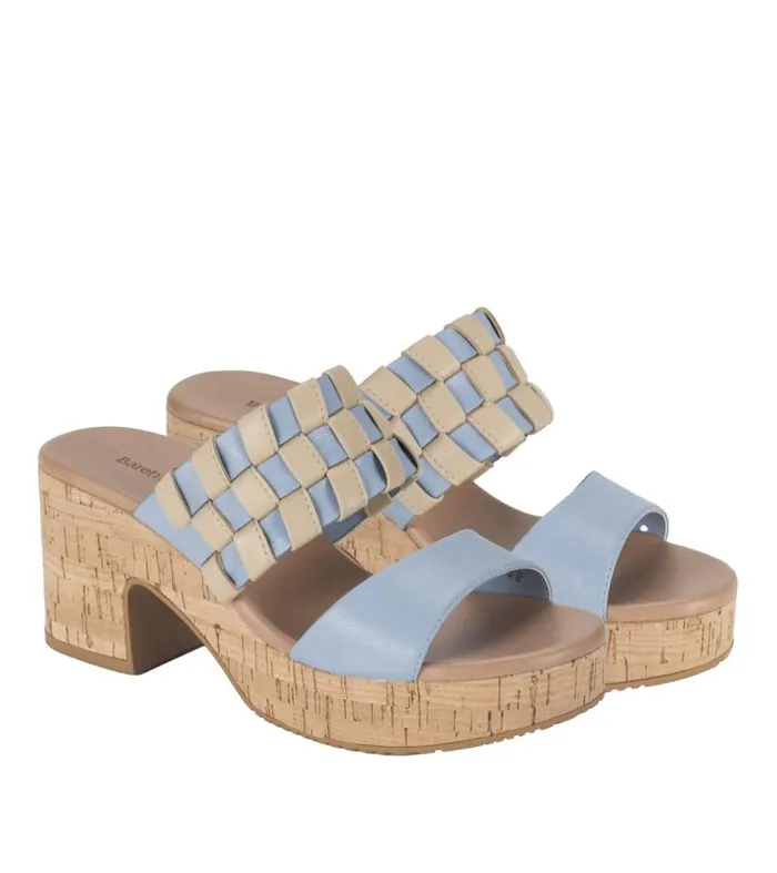 Women Baretraps Slides and Slip On Sandals Mavis Block Heel Slide Sandal Island Blue