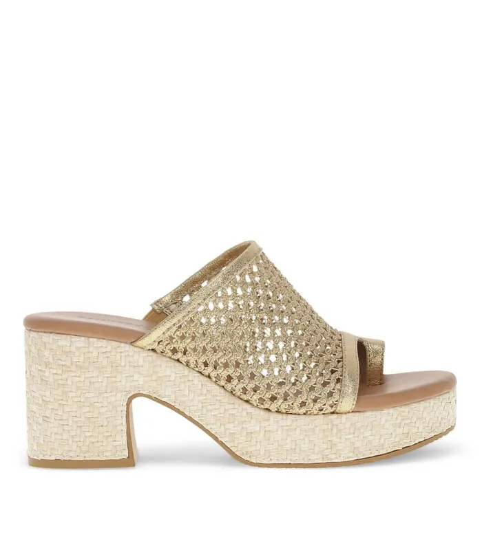 Women Baretraps Slides and Slip On Sandals Michaela Block Heel Sandal Old Gold Women Baretraps Slides and Slip On Sandals Michaela Block Heel Sandal Old Gold