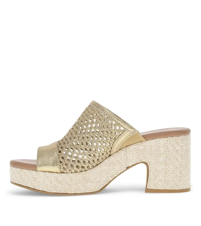 Women Baretraps Slides and Slip On Sandals Michaela Block Heel Sandal Old Gold Women Baretraps Slides and Slip On Sandals Michaela Block Heel Sandal Old Gold