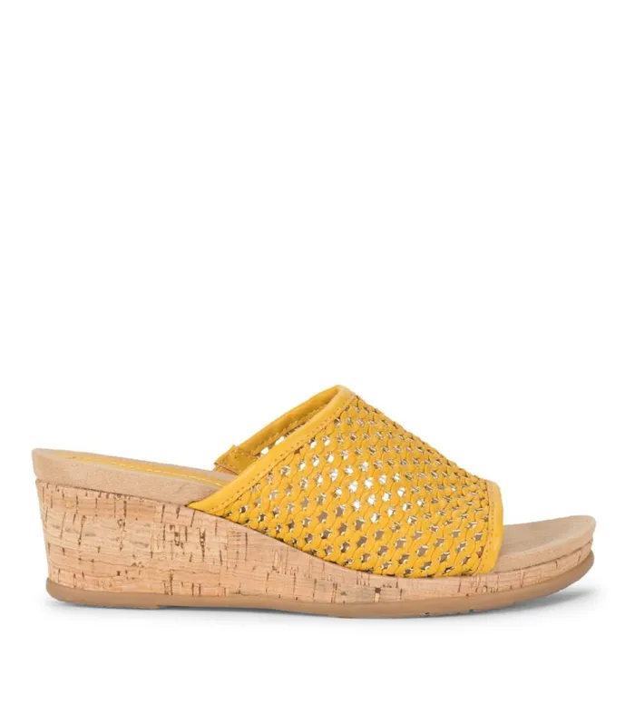 Women Baretraps Wedge Sandals Flossey Wedge Slide Sandal Mellow Yellow Women Baretraps Wedge Sandals Flossey Wedge Slide Sandal Mellow Yellow