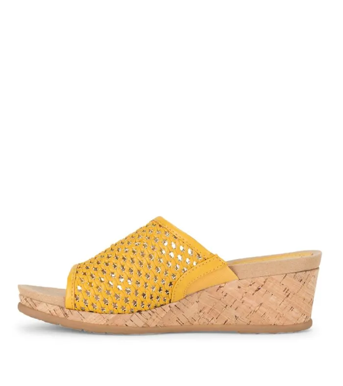Women Baretraps Wedge Sandals Flossey Wedge Slide Sandal Mellow Yellow Women Baretraps Wedge Sandals Flossey Wedge Slide Sandal Mellow Yellow