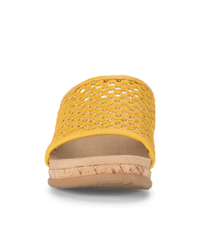 Women Baretraps Wedge Sandals Flossey Wedge Slide Sandal Mellow Yellow Women Baretraps Wedge Sandals Flossey Wedge Slide Sandal Mellow Yellow