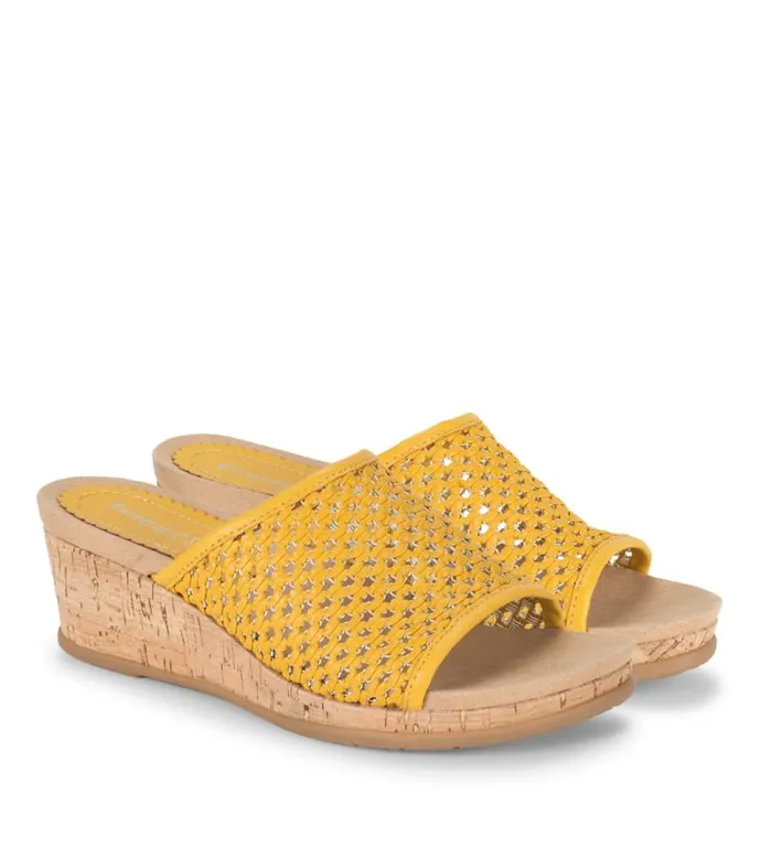 Women Baretraps Wedge Sandals Flossey Wedge Slide Sandal Mellow Yellow Women Baretraps Wedge Sandals Flossey Wedge Slide Sandal Mellow Yellow