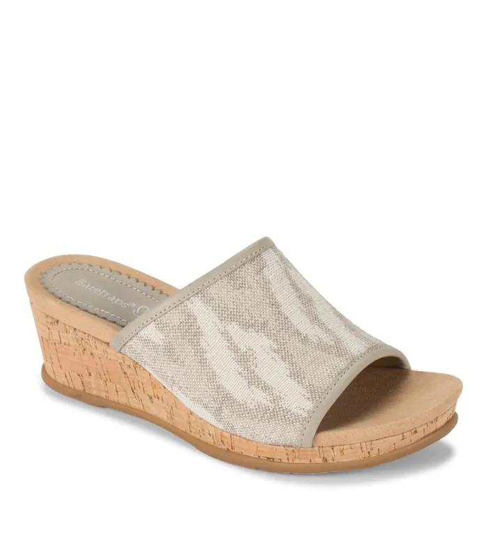 Women Baretraps Wedge Sandals Flossey Wedge Slide Sandal Natural Ikat