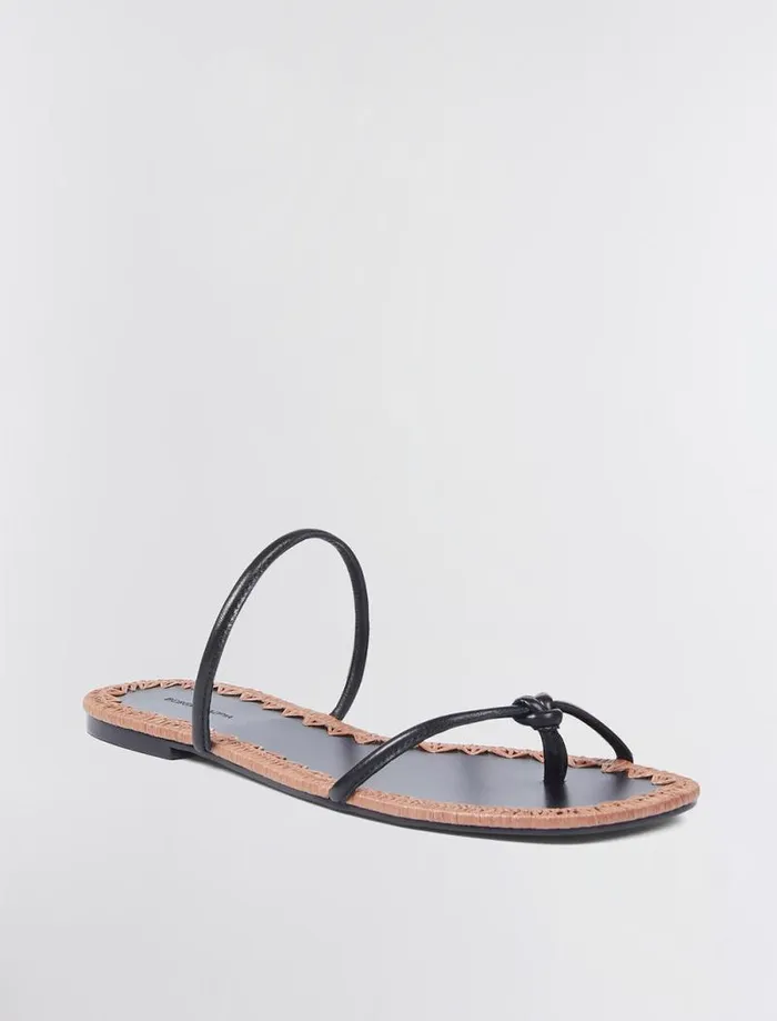 Women BCBG Shoes Bali Flat Sandal Blacktan