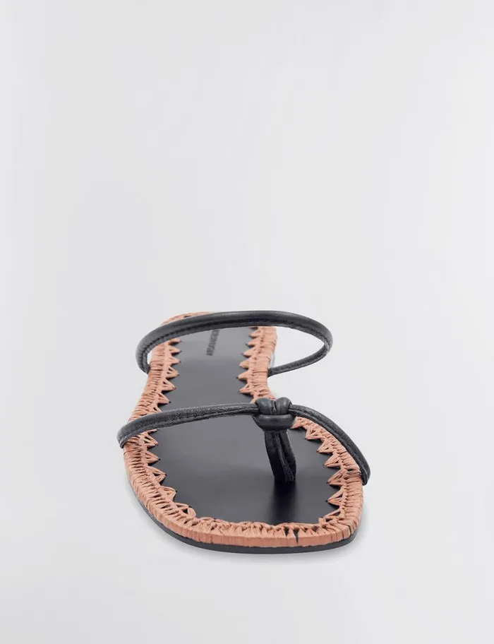 Women BCBG Shoes Bali Flat Sandal Blacktan