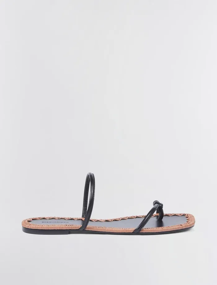 Women BCBG Shoes Bali Flat Sandal Blacktan