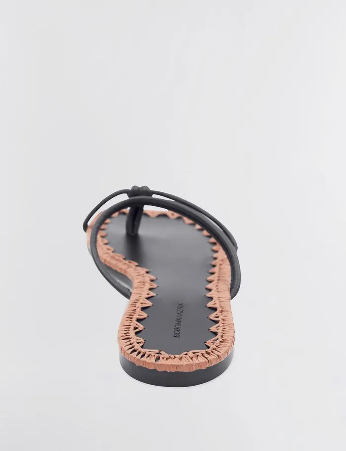 Women BCBG Shoes Bali Flat Sandal Blacktan