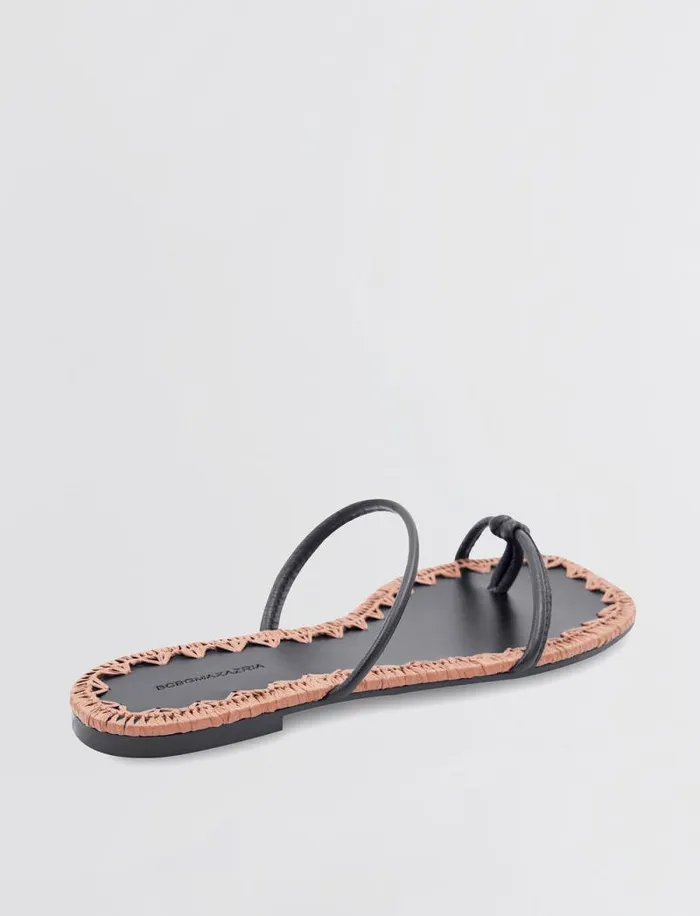Women BCBG Shoes Bali Flat Sandal Blacktan