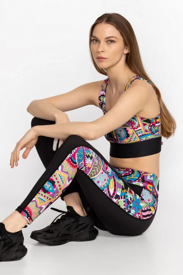 Women Bee Active Legging With Pockets Demarne Print Johnny Was Active