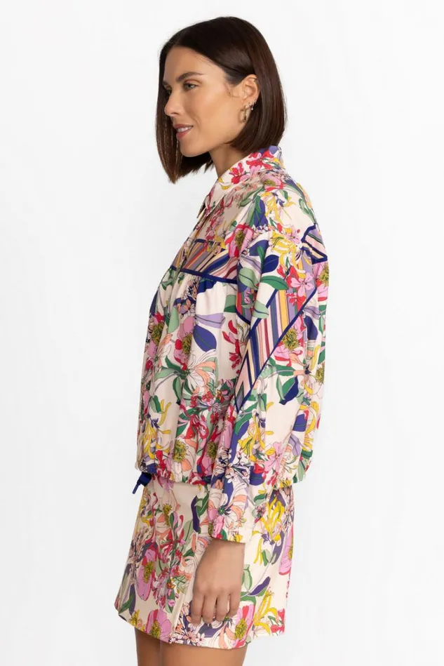 Women BEE ACTIVE RUCHED JACKET Aldrich Scarf Print Johnny Was Active Women BEE ACTIVE RUCHED JACKET Aldrich Scarf Print Johnny Was Active