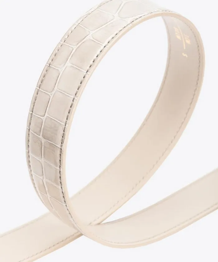 Women Belts Pinko PINKO Galleria 3cm Shiny Crocprint Belt With Love Birds Buckle Sandlightgold Women Belts Pinko PINKO Galleria 3cm Shiny Crocprint Belt With Love Birds Buckle Sandlightgold