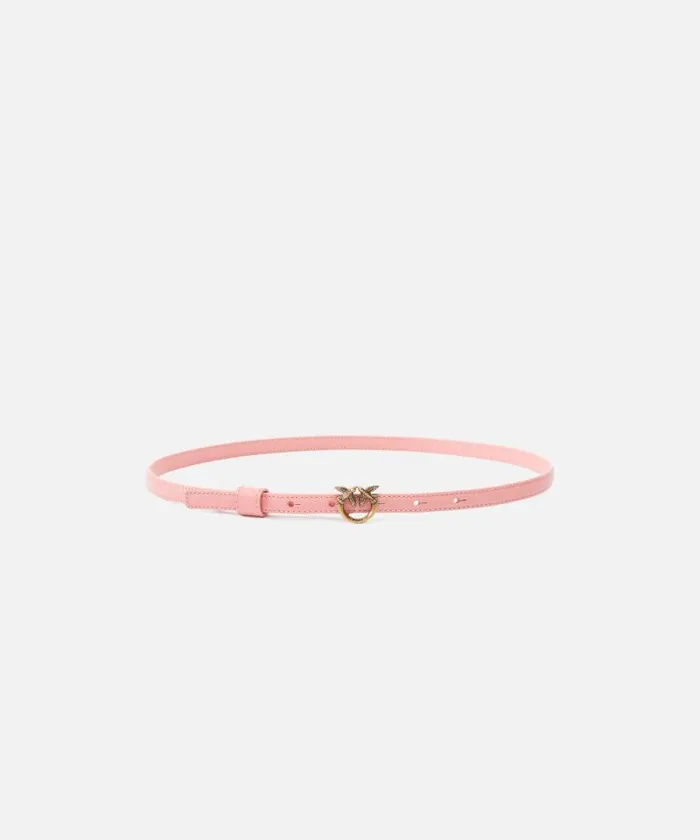 Women Belts Pinko Thin Belt With Love Birds Buckle 1cm Peach Flowerantiquegold Women Belts Pinko Thin Belt With Love Birds Buckle 1cm Peach Flowerantiquegold