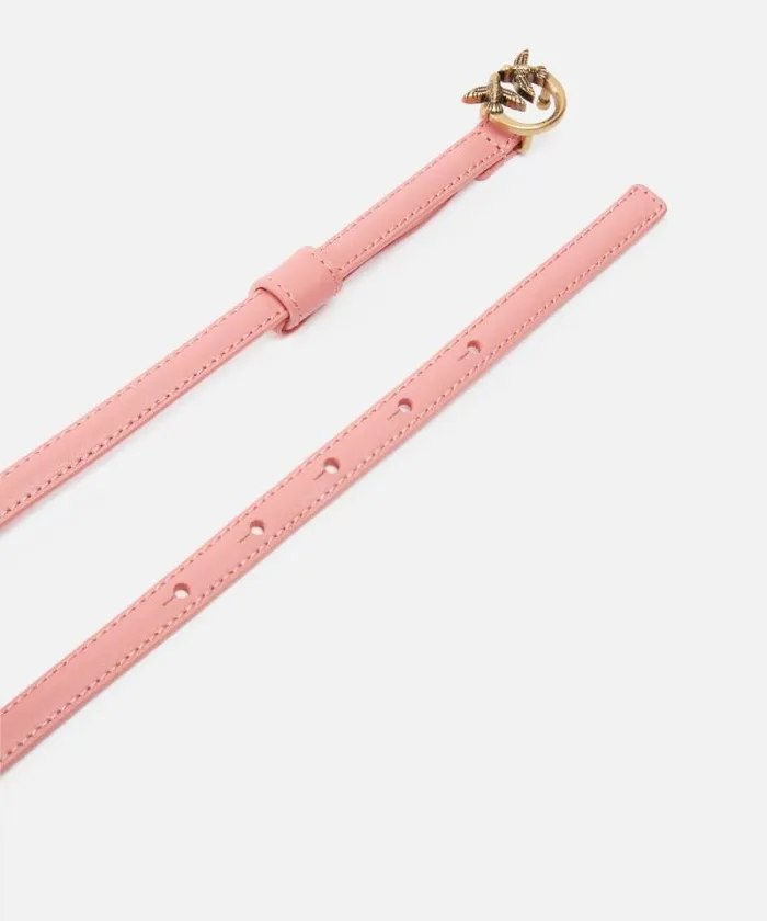 Women Belts Pinko Thin Belt With Love Birds Buckle 1cm Peach Flowerantiquegold Women Belts Pinko Thin Belt With Love Birds Buckle 1cm Peach Flowerantiquegold