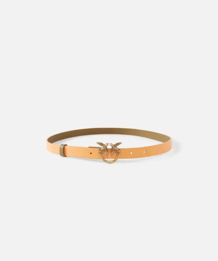 Women Belts Pinko Thin Doubleface Leather Belt With Buckle 2cm Army Greenorangeantiquegold Women Belts Pinko Thin Doubleface Leather Belt With Buckle 2cm Army Greenorangeantiquegold