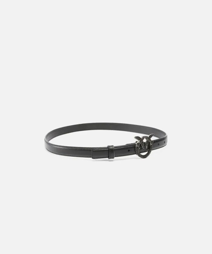 Women Belts Pinko Thin Leather 2 Cm Belt With Jewel Buckle Blackold Silver Women Belts Pinko Thin Leather 2 Cm Belt With Jewel Buckle Blackold Silver