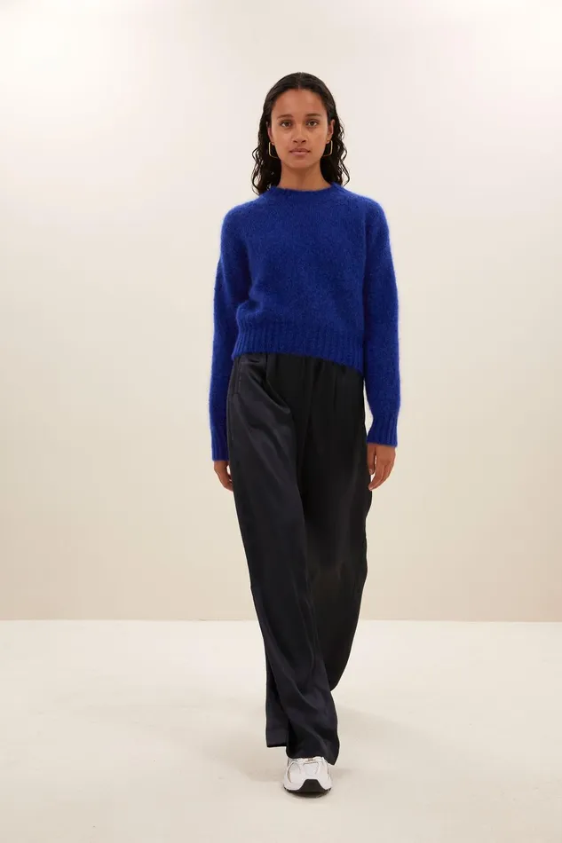 Women Benji Satin Pants Midnight Bybar Trousers