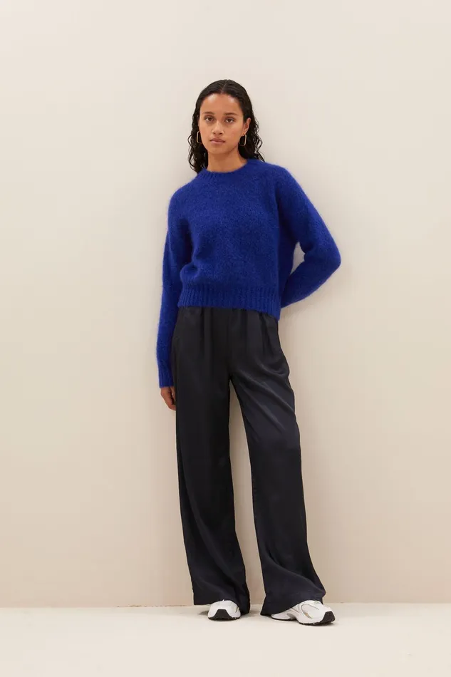 Women Benji Satin Pants Midnight Bybar Trousers