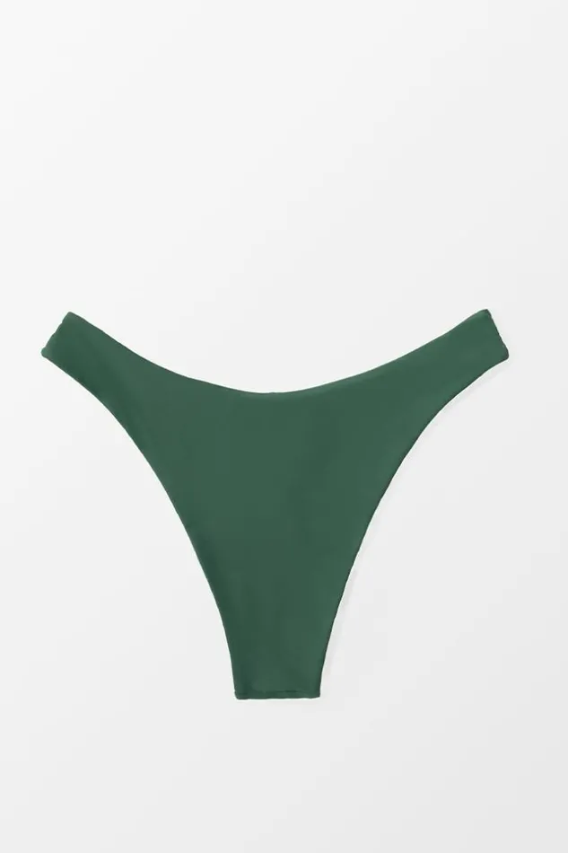 Women Bikini Bottoms Cupshe Galilea Green Low Waisted Bikini Bottom Green