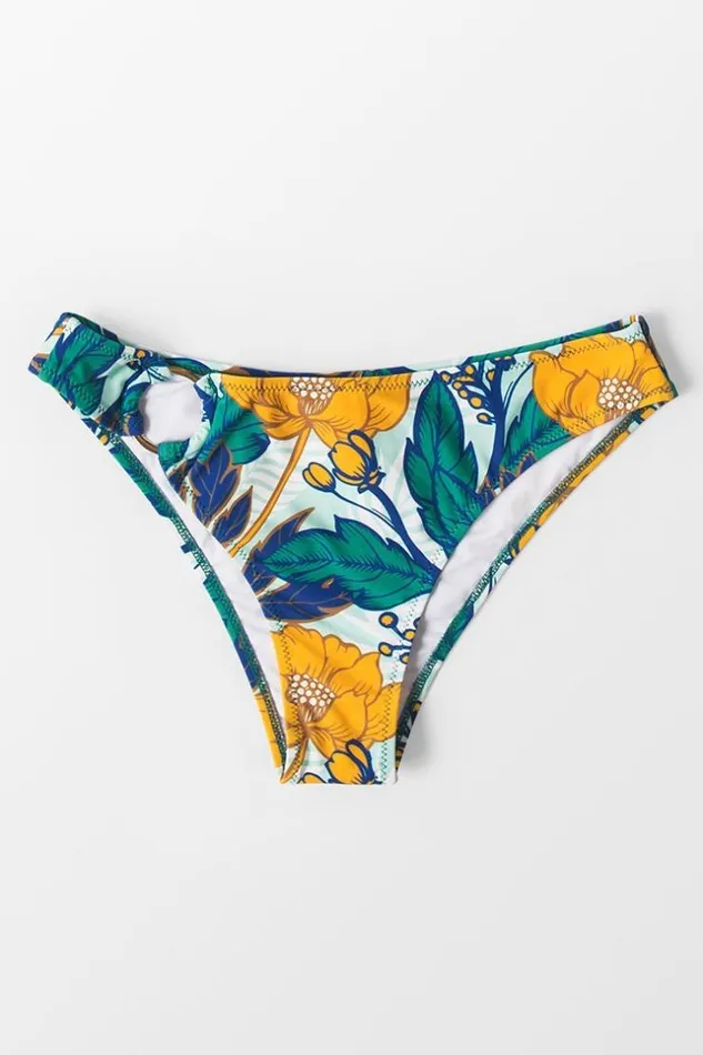 Women Bikini Bottoms Cupshe Sunday Morning Floral Bikini Bottom Multicolor