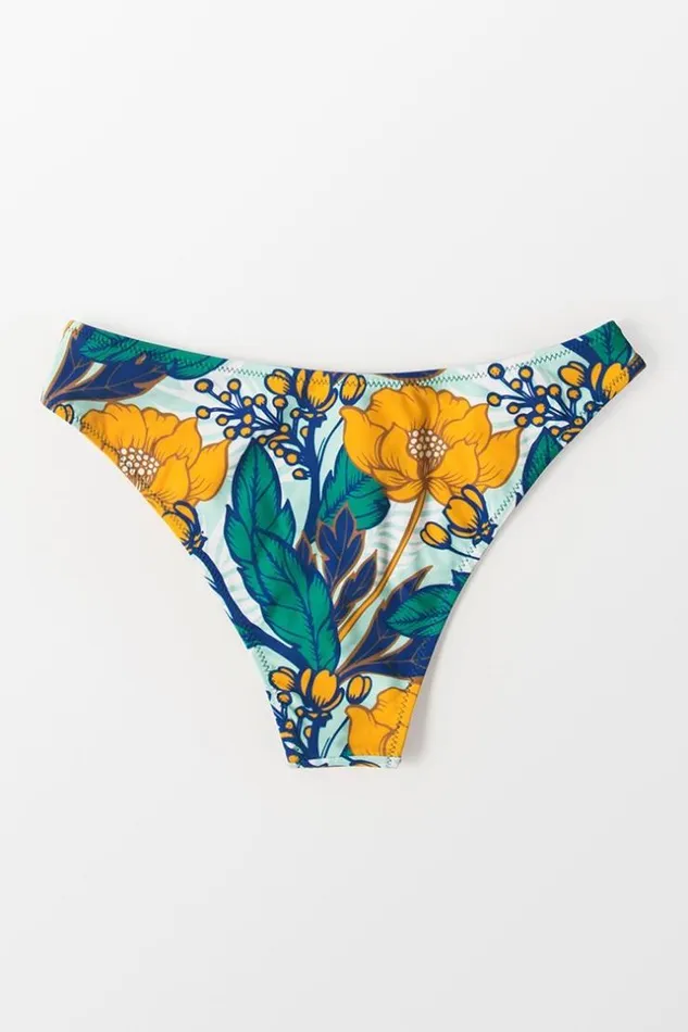 Women Bikini Bottoms Cupshe Sunday Morning Floral Bikini Bottom Multicolor