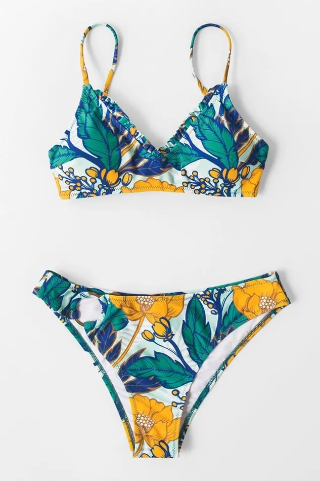 Women Bikini Bottoms Cupshe Sunday Morning Floral Bikini Bottom Multicolor