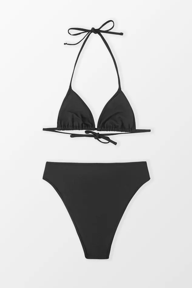 Women Bikini Sets Cupshe Cupshe Basics Back Tie Bikini Set Black
