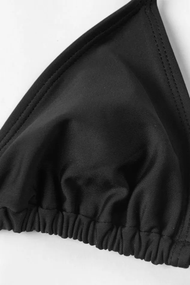 Women Bikini Sets Cupshe Cupshe Basics Back Tie Bikini Set Black