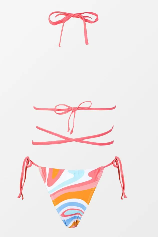 Women Bikini Sets Cupshe Moving and Grooving Triangle And Ultra Cheeky Hipster Bikini Set Multicolor