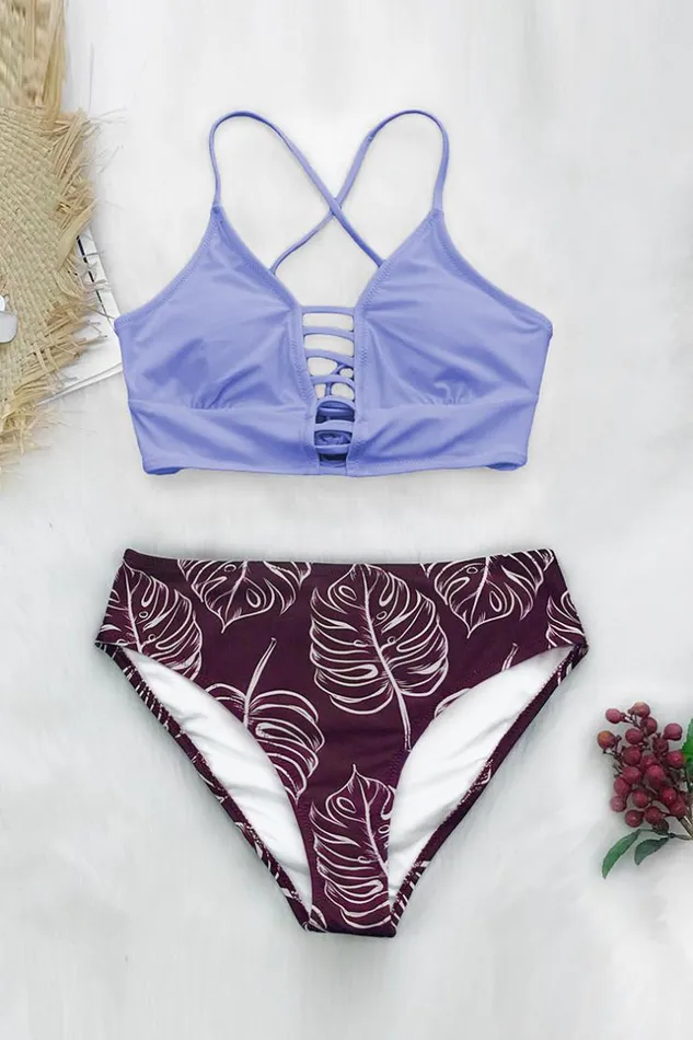 Women Bikini Sets Cupshe Summer Seaside Strappy Bralette And Classic Hipster Bikini Set Multicolor