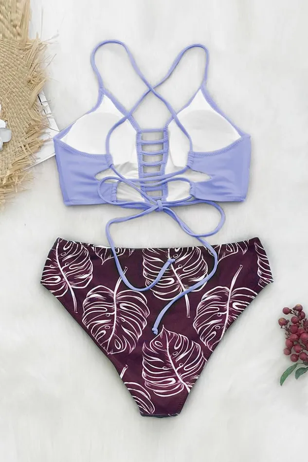 Women Bikini Sets Cupshe Summer Seaside Strappy Bralette And Classic Hipster Bikini Set Multicolor