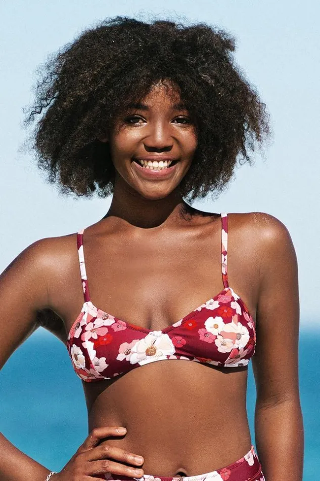Women Bikini Tops Cupshe Paige Floral Bikini Top Multicolor