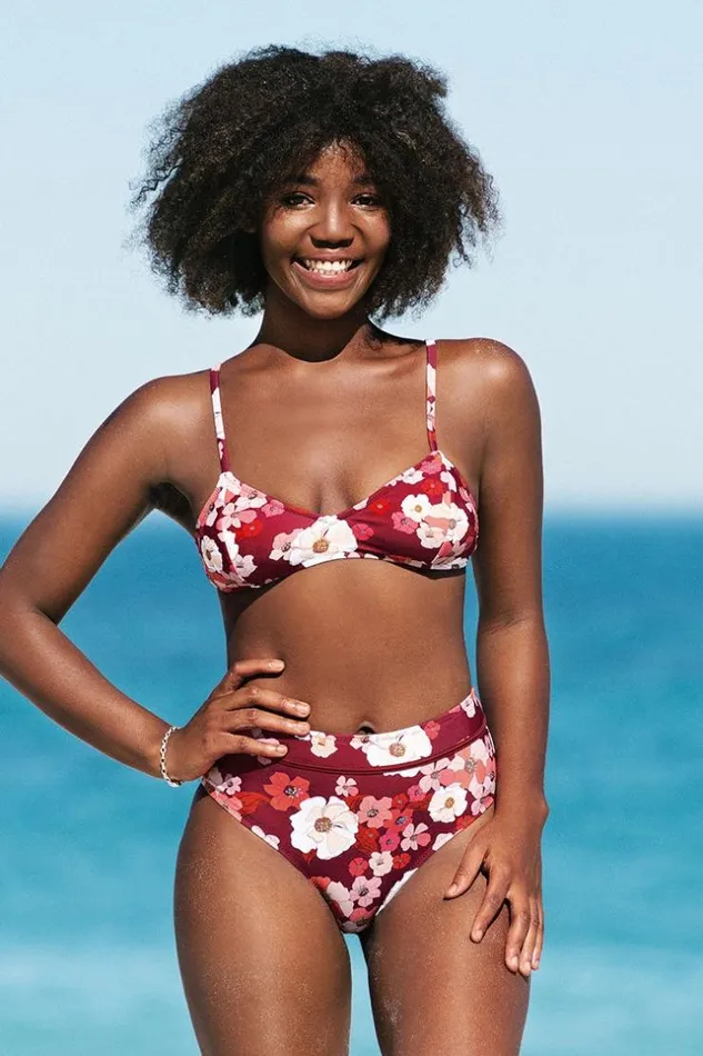 Women Bikini Tops Cupshe Paige Floral Bikini Top Multicolor