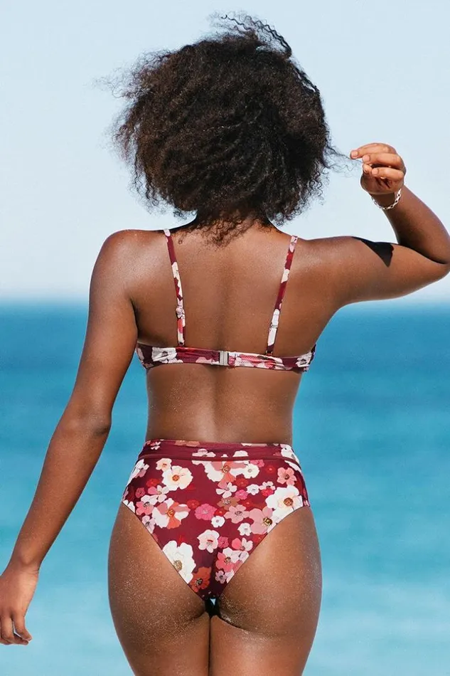 Women Bikini Tops Cupshe Paige Floral Bikini Top Multicolor