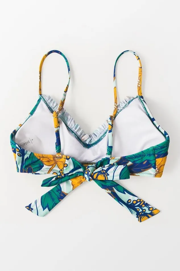 Women Bikini Tops Cupshe Sunday Morning Floral Bikini Top Multicolor