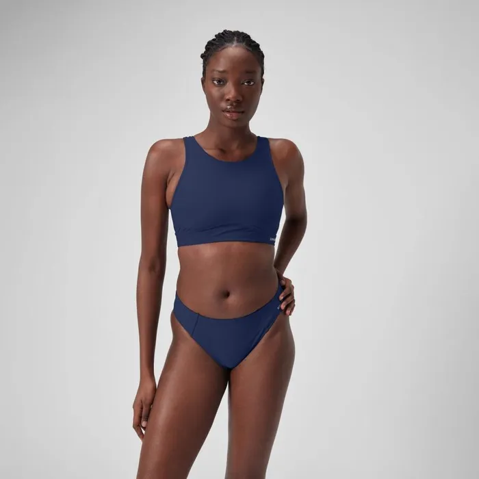 Women Bikinis and Tankinis Speedo Women039s Solid Bikini Top With Mesh Blue