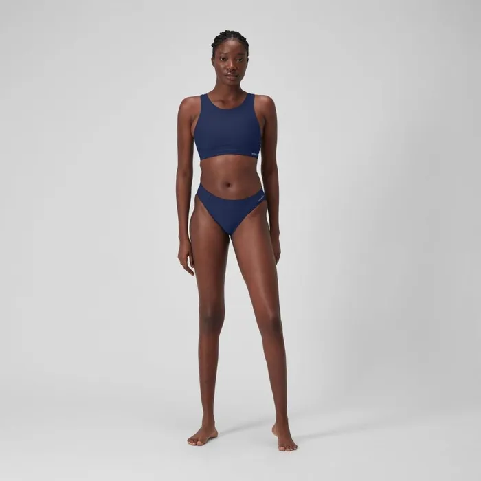 Women Bikinis and Tankinis Speedo Women039s Solid Bikini Top With Mesh Blue