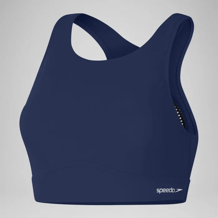 Women Bikinis and Tankinis Speedo Women039s Solid Bikini Top With Mesh Blue