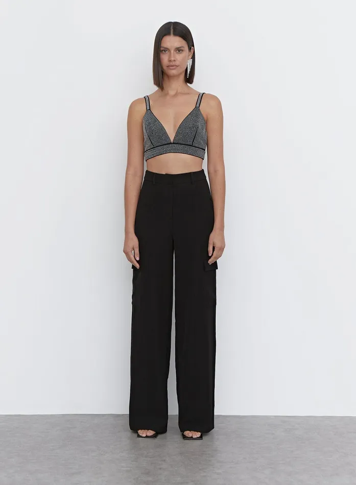 Women Black Diamante Bralet Top 8211 Dasha 4th and Reckless Tops