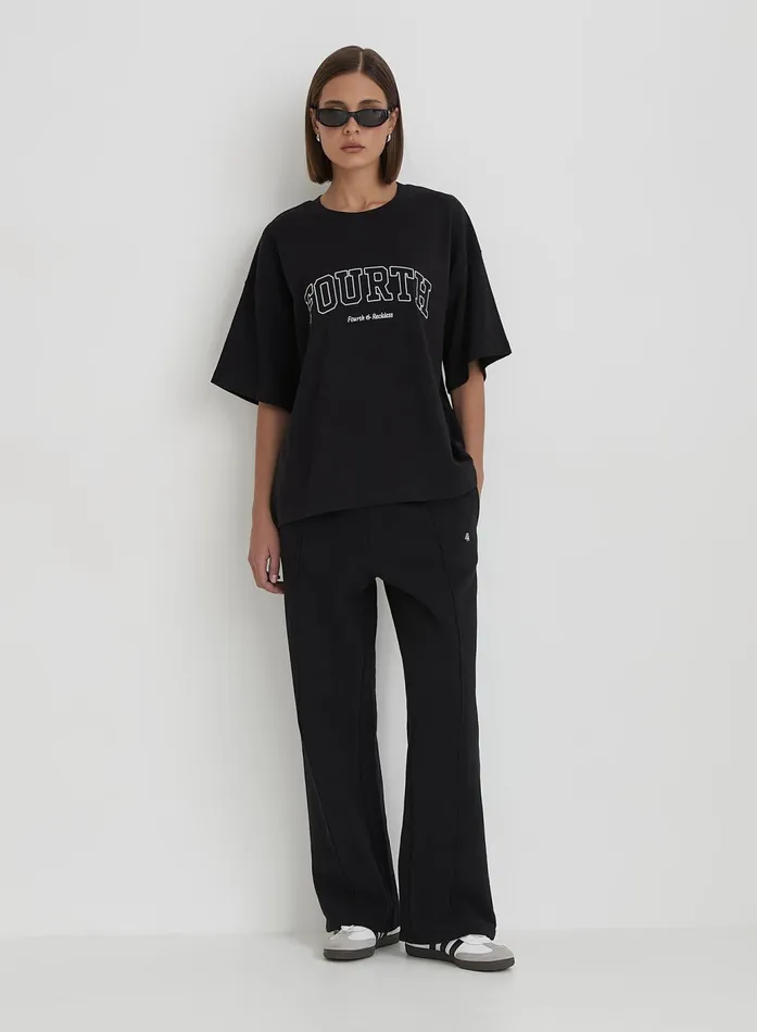 Women Black Oversized Fourth Applique Tshirt Alice 4th and Reckless Athleisure