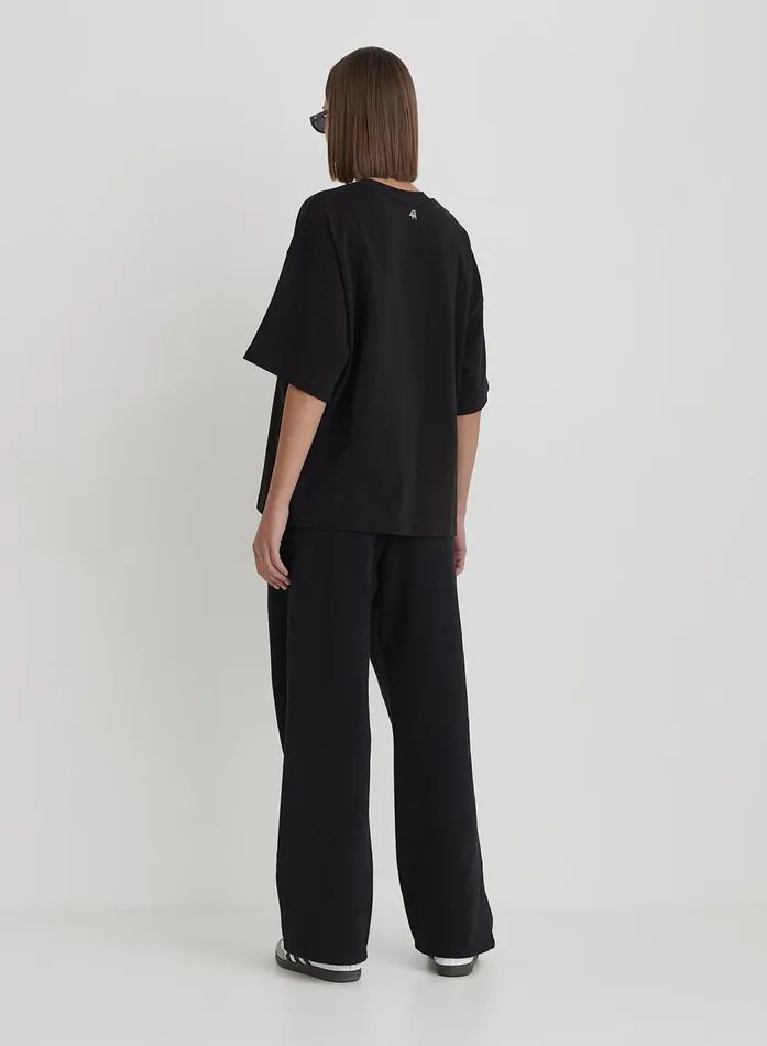 Women Black Oversized Fourth Applique Tshirt Alice 4th and Reckless Athleisure