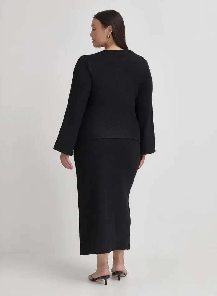 Women Black Plus Size Tie Front Maxi Dress Mollie 4th and Reckless Plus Size