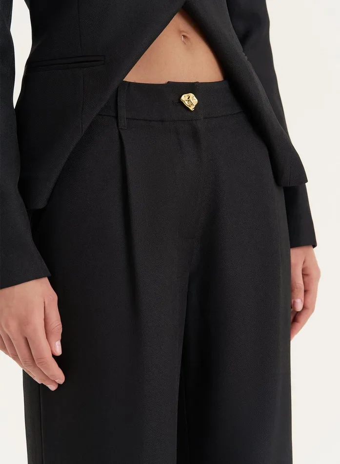 Women Black Tailored Straight Leg Trouser Polly 4th and Reckless Pants