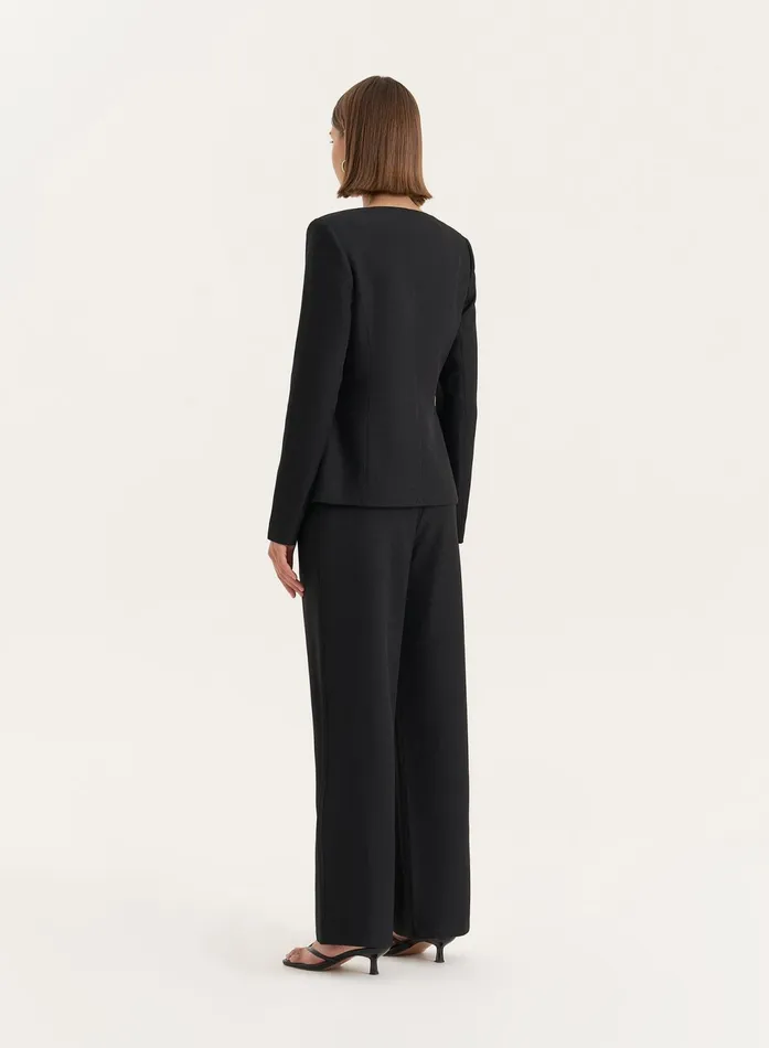 Women Black Tailored Straight Leg Trouser Polly 4th and Reckless Pants