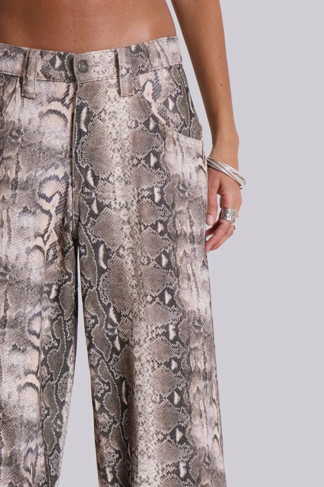 Women Boa Snake Print Colossus Jeans Jaded London Baggy Jeans