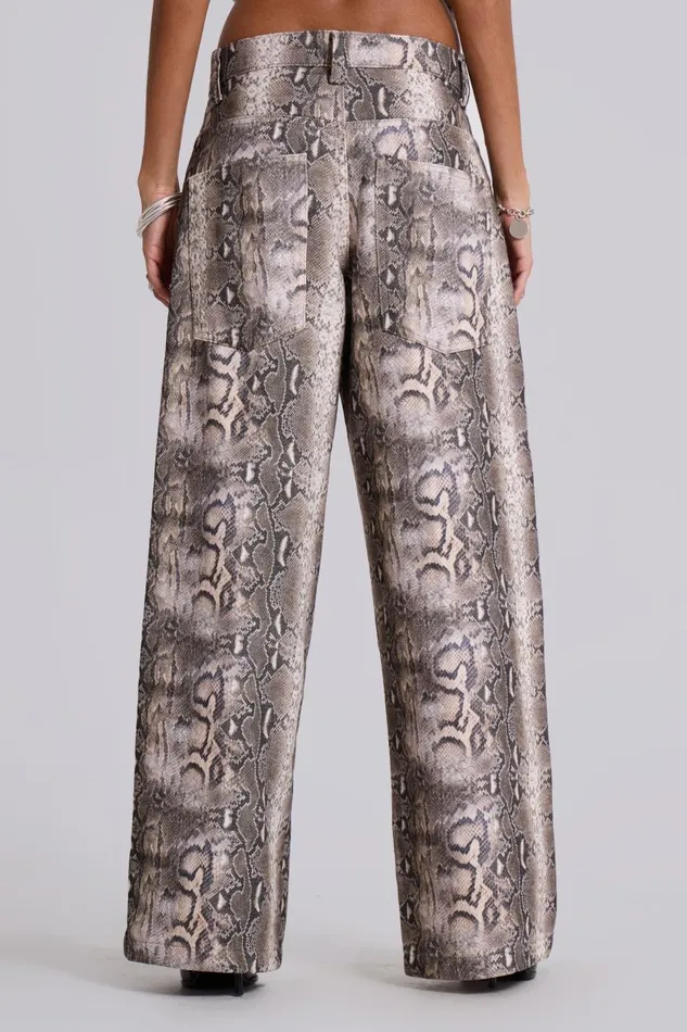 Women Boa Snake Print Colossus Jeans Jaded London Baggy Jeans