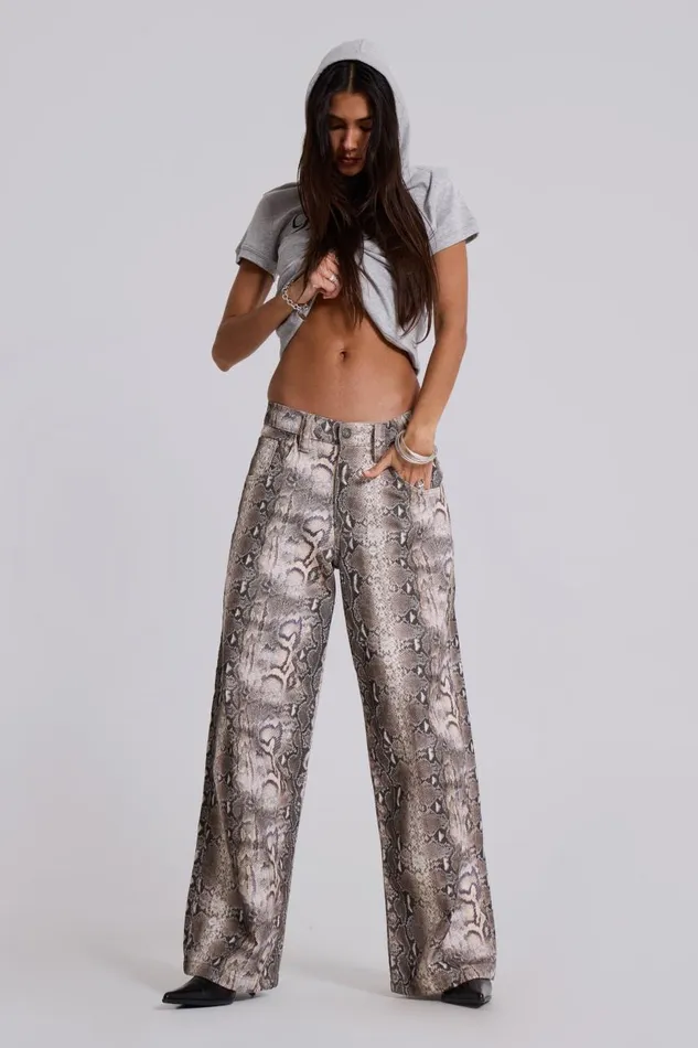 Women Boa Snake Print Colossus Jeans Jaded London Baggy Jeans