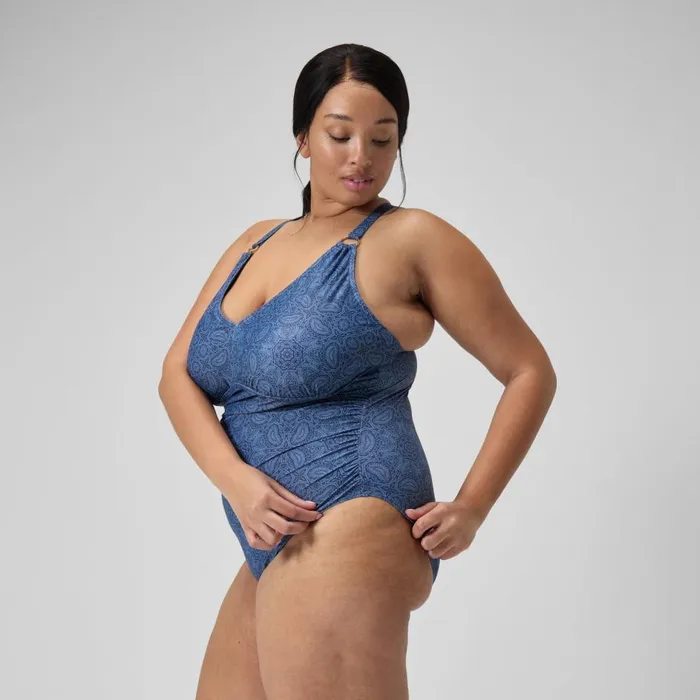 Women BodyShaping Speedo Women039s Plus Size Shaping Printed V Neck Swimsuit NavyBlue Women BodyShaping Speedo Women039s Plus Size Shaping Printed V Neck Swimsuit NavyBlue