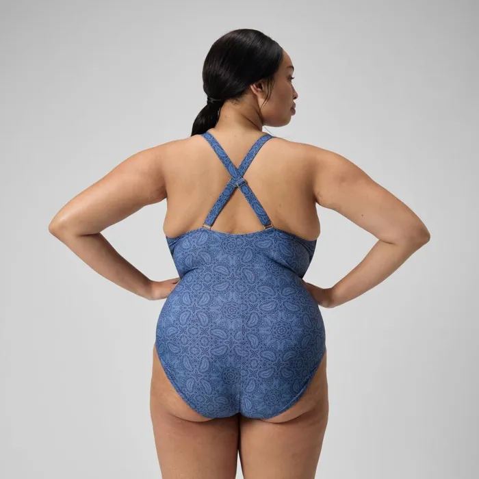 Women BodyShaping Speedo Women039s Plus Size Shaping Printed V Neck Swimsuit NavyBlue Women BodyShaping Speedo Women039s Plus Size Shaping Printed V Neck Swimsuit NavyBlue