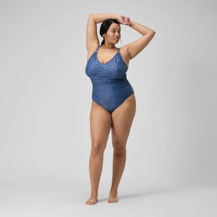 Women BodyShaping Speedo Women039s Plus Size Shaping Printed V Neck Swimsuit NavyBlue Women BodyShaping Speedo Women039s Plus Size Shaping Printed V Neck Swimsuit NavyBlue